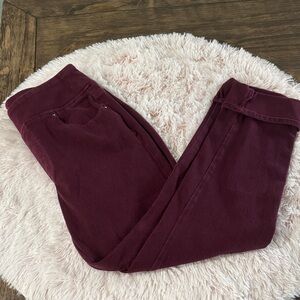 Belle by Kim Gravel Burgundy Ankle Pants